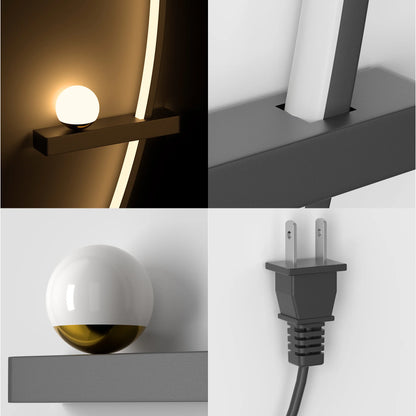 Modern Orb Arc Wall Lamp