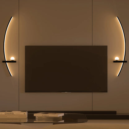 Modern Orb Arc Wall Lamp