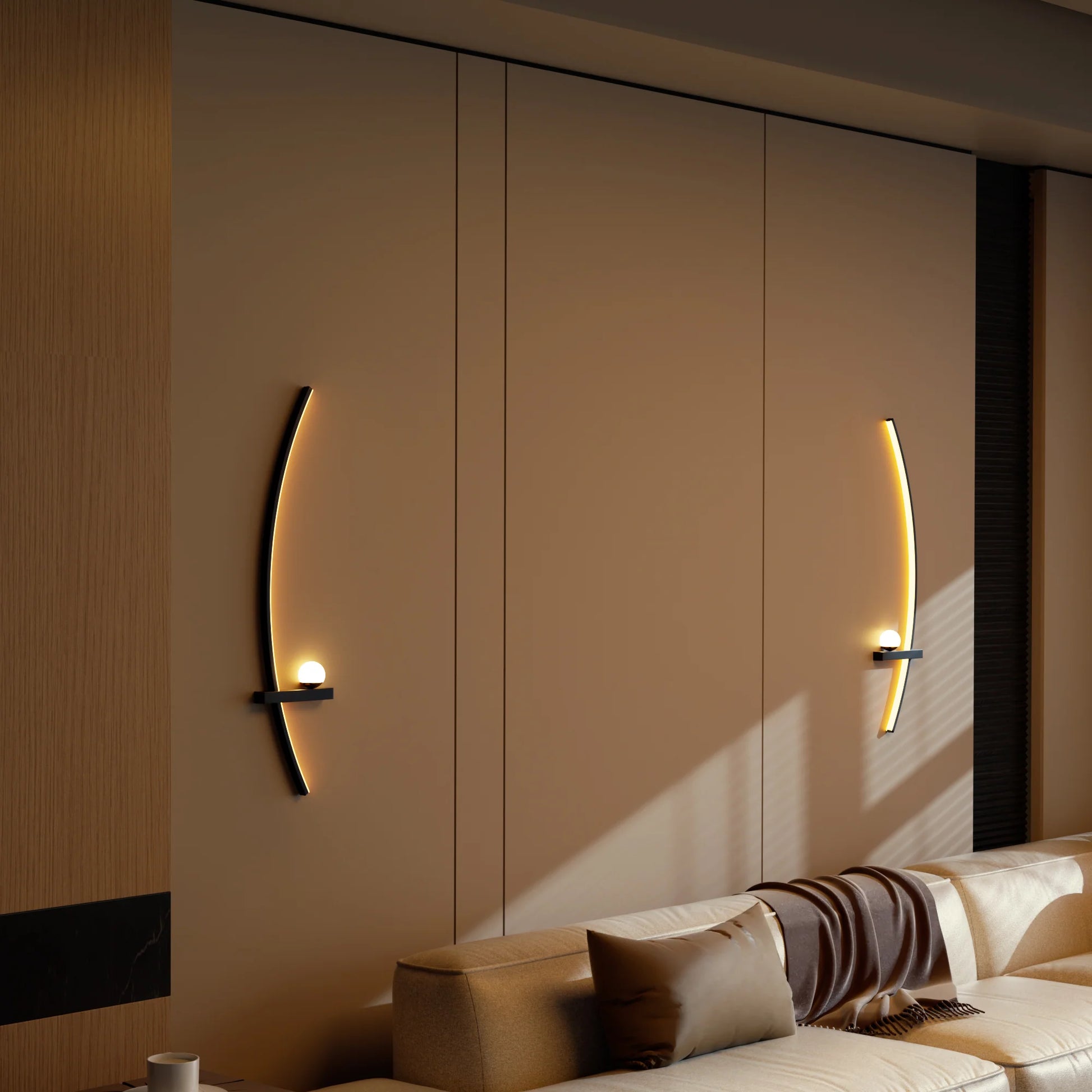 Modern Orb Arc Wall Lamp